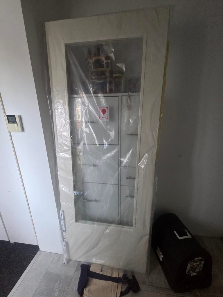 Nieuwe Berkvens opdekdeur 211,5 x 83 cm, rechtsdraaiend, Doe-het-zelf en Verbouw, Deuren en Horren, Ophalen, Glas, 80 tot 100 cm