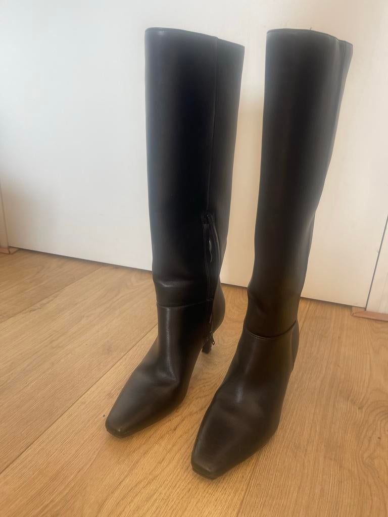 Zwarte lange Primark hakken, maat 36 - Zo goed als nieuw, Ophalen of Verzenden, Zo goed als nieuw, Zwart, Schoenen met hoge hakken