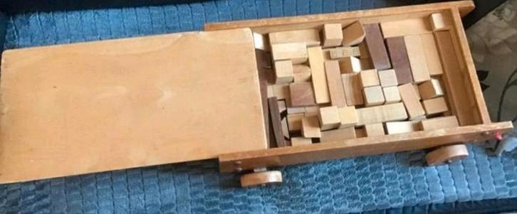 Vintage Houten Blokkenkar (Merk: Zorka) – Jaren '70, Antiek en Kunst, Curiosa en Brocante, Ophalen of Verzenden