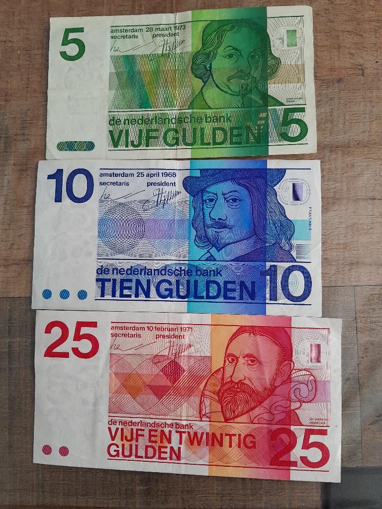 3x oude biljetten, Postzegels en Munten, Bankbiljetten | Nederland, Ophalen of Verzenden