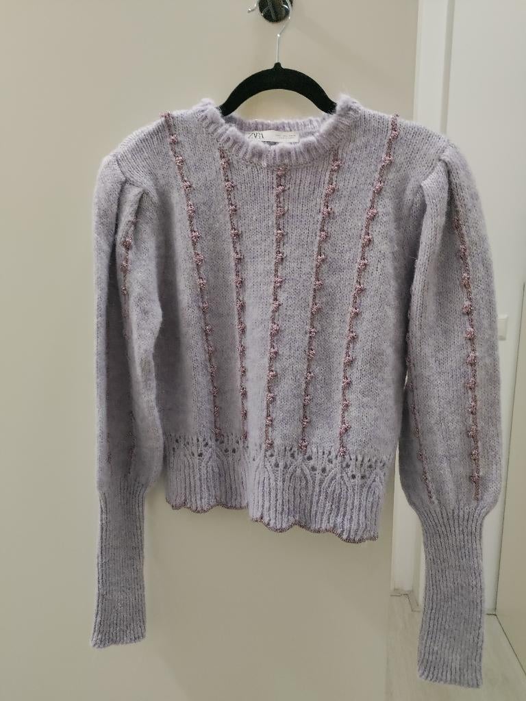 ZARA sweater wool like lilac size L, Kleding | Heren, Truien en Vesten, Ophalen of Verzenden, Zo goed als nieuw