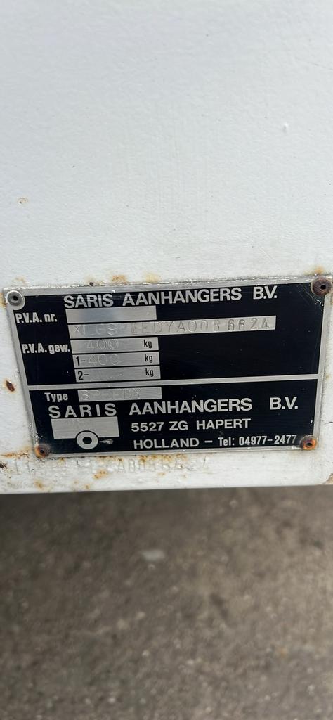Saris speedy bagage aanhanger, Ophalen, Gebruikt