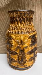Bay West Germany Fat Lava vaas - decor Inca - 1960s, Overige materialen, Geel, Ophalen of Verzenden, Zo goed als nieuw