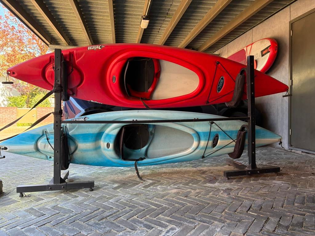 2 Pelican kayaks inckusief standaard, Watersport en Boten, Kano's, Ophalen, Gebruikt
