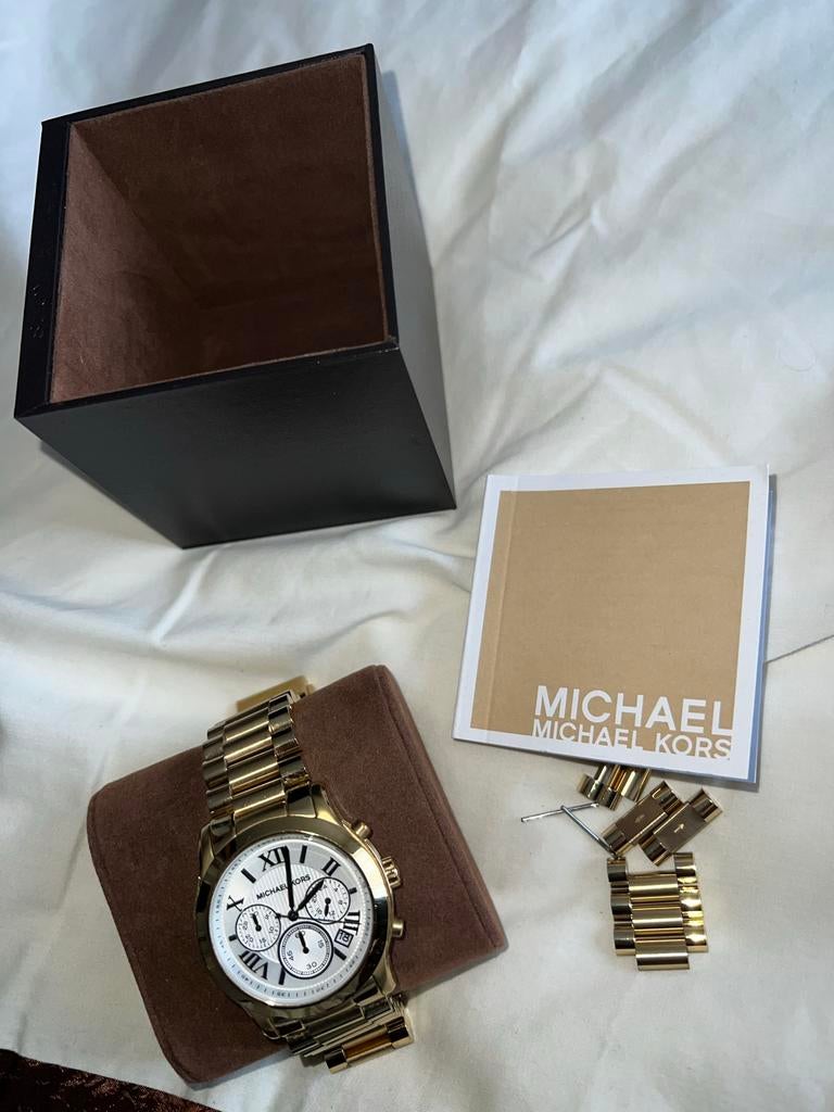 Michael Kors MK-5910 Gouden Dameshorloge, Sieraden, Tassen en Uiterlijk, Horloges | Dames, Overige merken, Staal, Polshorloge
