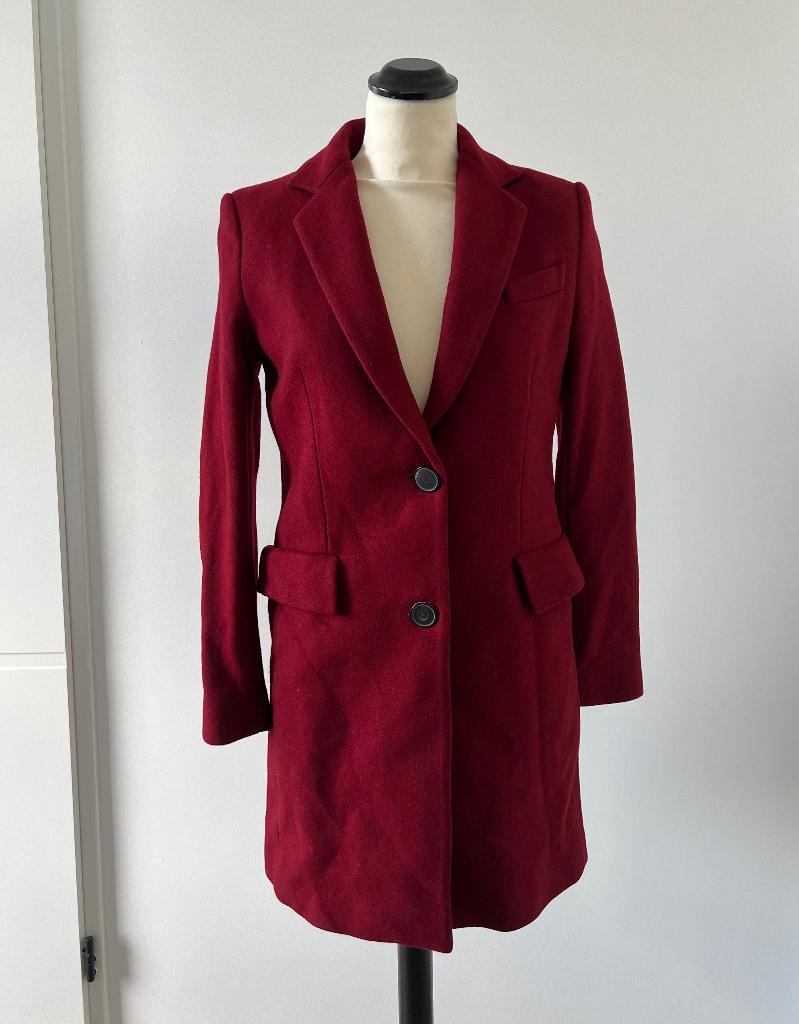 Like new rood Zara mantel winter jas overjas XS 34 36 lang, Kleding | Dames, Zara, Ophalen of Verzenden, Zo goed als nieuw, Maat 34 (XS) of kleiner