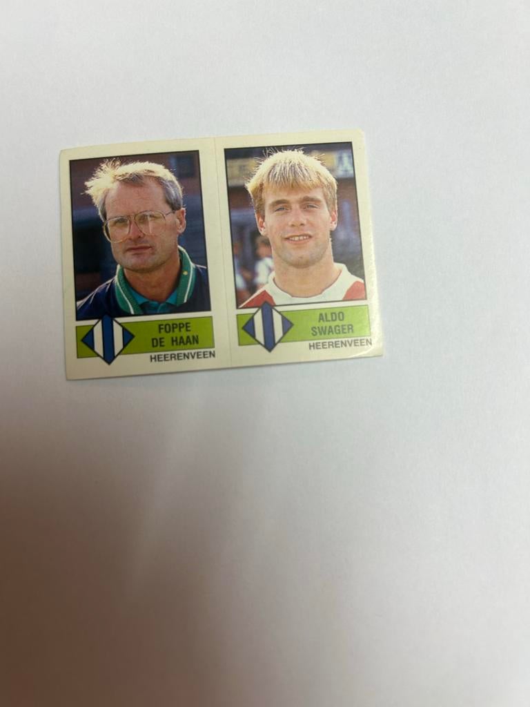 Panini Voetbal 87 Plaatje Foppe de Haan & Aldo Swager, Ophalen of Verzenden, Gebruikt, Sticker