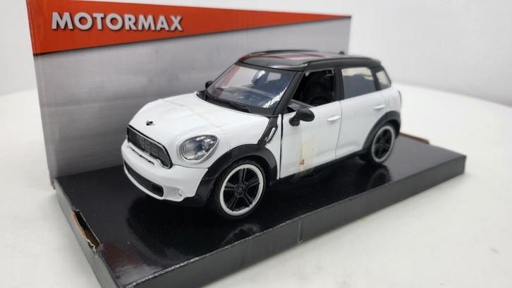 MotorMax, Mini Cooper S Countryman, Wit-Zwart, Hobby en Vrije tijd, Modelauto's | 1:24, Nieuw, Auto, Motormax, Ophalen of Verzenden