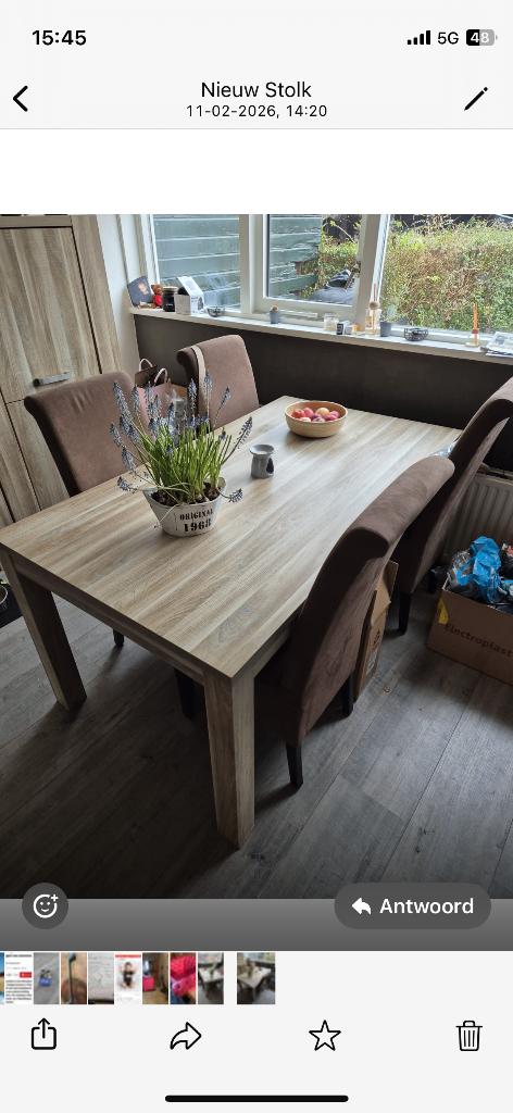 Eettafel en stoelen, Ophalen, Rechthoekig, 50 tot 100 cm