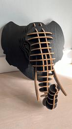 Olifant kop MDF zwart zgan, Ophalen of Verzenden, Zo goed als nieuw