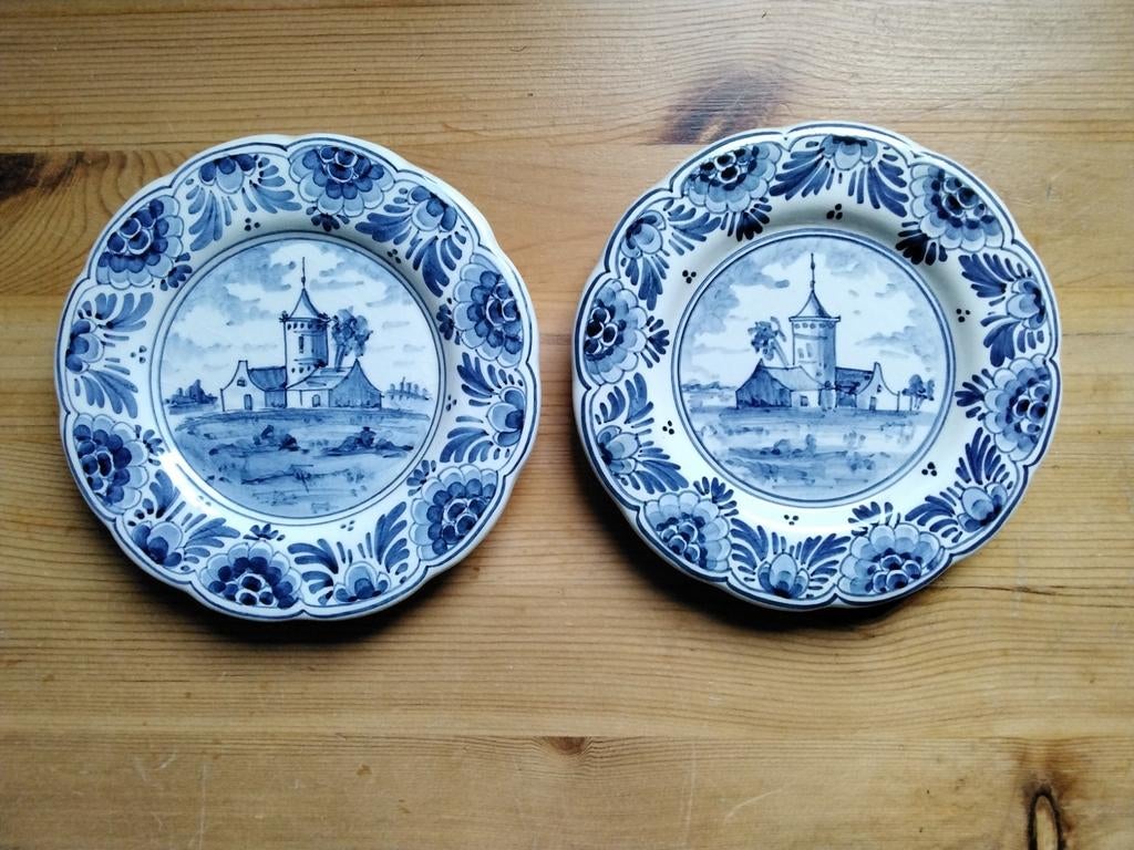 Setje Delftsblauwe wandbordjes, Ophalen of Verzenden
