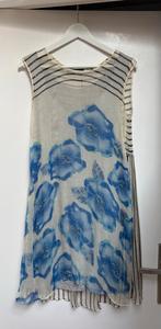 Sportmax Code Jurk met Bloemenprint en Strepen, Maat 38/40 (M), Blauw, Ophalen of Verzenden, Zo goed als nieuw