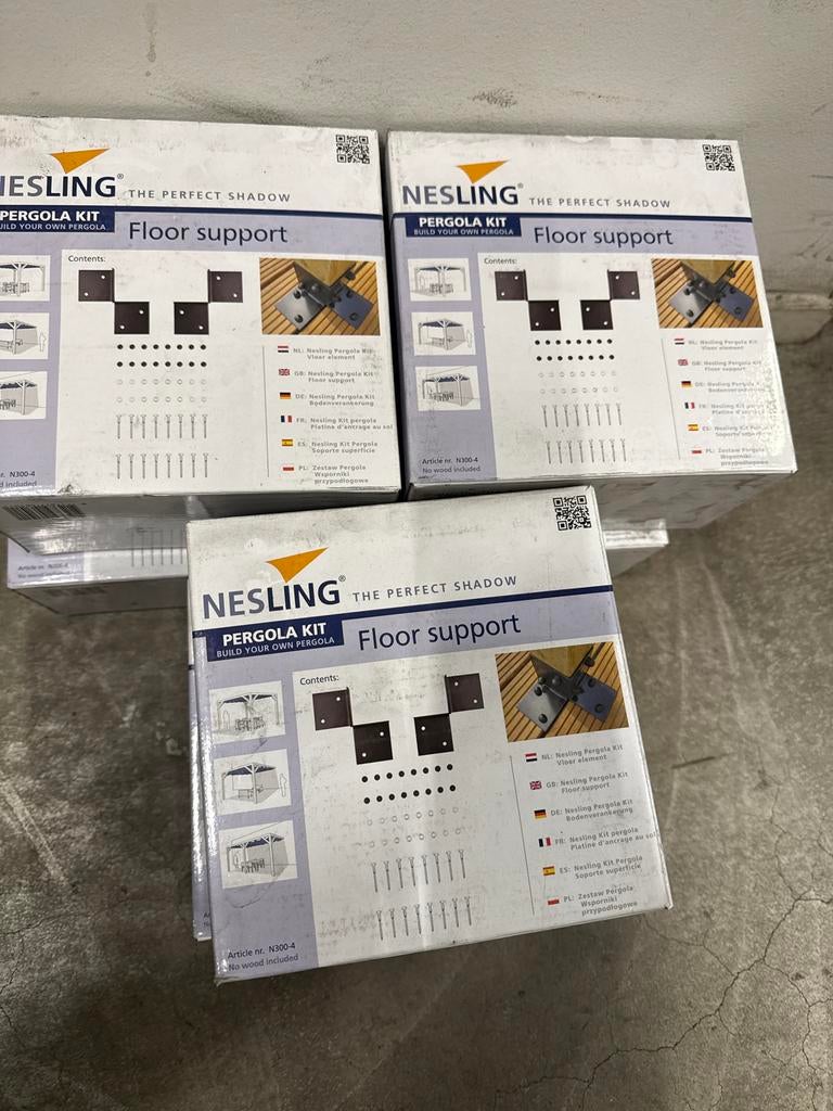 For Sale: 6x NESLING Pergola Kit – Floor Support, Tuin en Terras, Overkappingen, Ophalen, Nieuw, Overige typen
