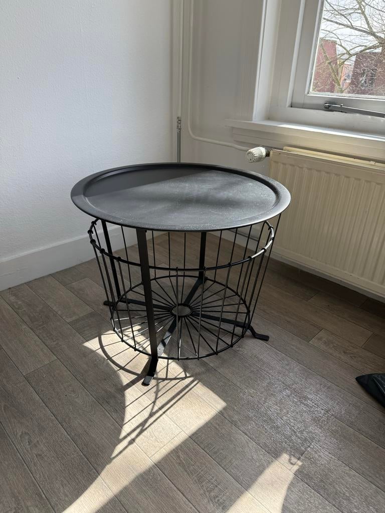 IKEA GUALÖV Salontafel/Bijzettafel Zwart Metaal, Ophalen, Minder dan 55 cm, Gebruikt, Metaal of Aluminium