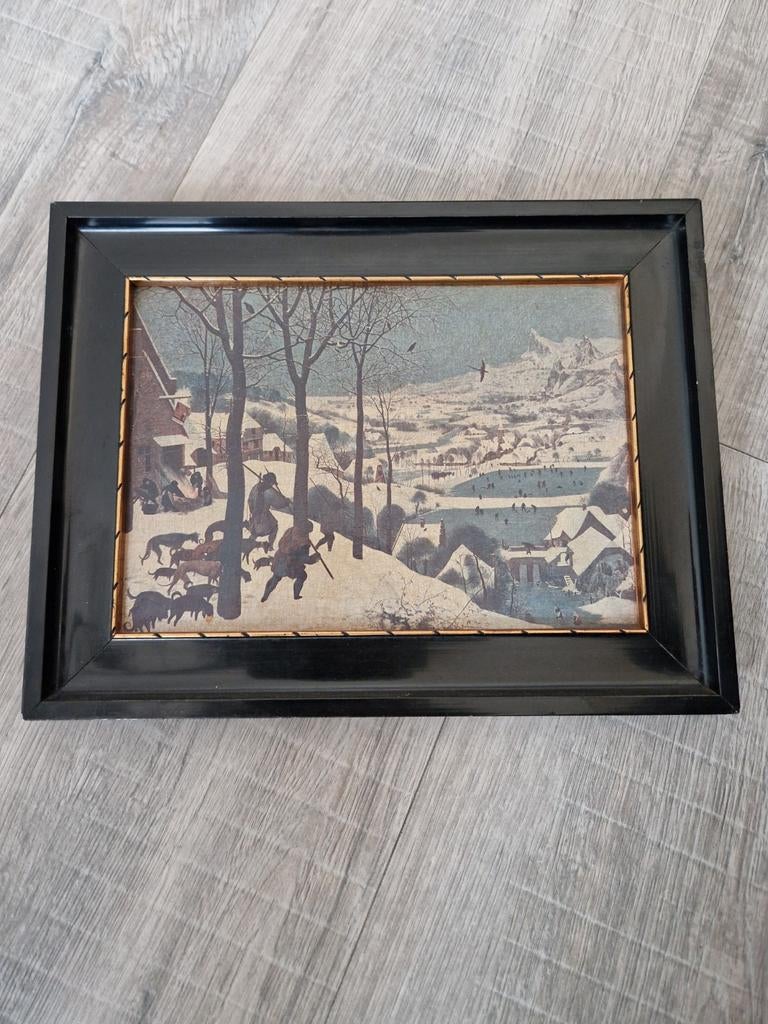 Jagers in de Sneeuw - Bruegel reproductie in lijst, Ophalen of Verzenden