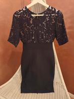 Supertrash - Jurk zwart kant kanten bovenkant - mt 34, Supertrash, Verzenden, Zwart, Zo goed als nieuw