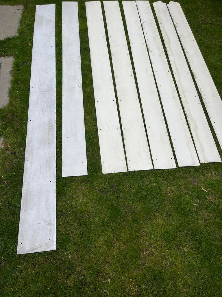 Trespa boeiborden - Diverse lengtes, Doe-het-zelf en Verbouw, Platen en Panelen, Ophalen, Gebruikt, HPL, Minder dan 20 mm