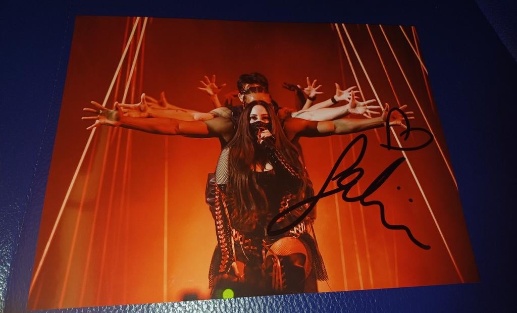 Felicia handtekening gesigneerde foto 20x15cm Eurovisie, Ophalen of Verzenden, Zo goed als nieuw, Foto of Kaart