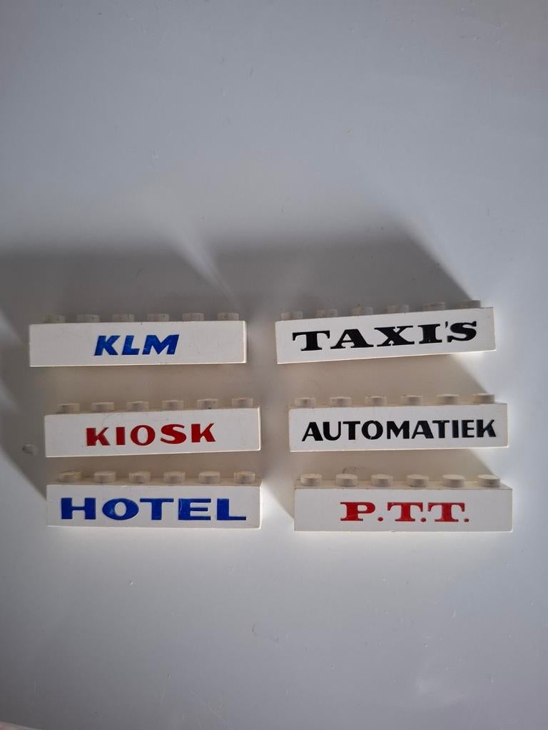 6 Lego stenen met tekst, Ophalen of Verzenden