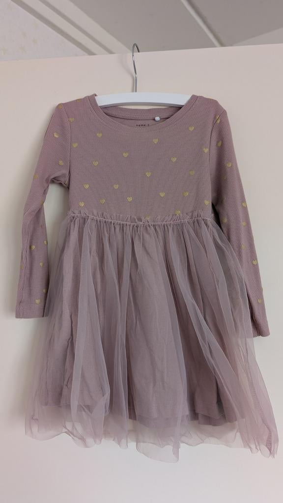 Name it jurkje met goudkleurige hartjes, maat 98, Kinderen en Baby's, Kinderkleding | Maat 98, Ophalen