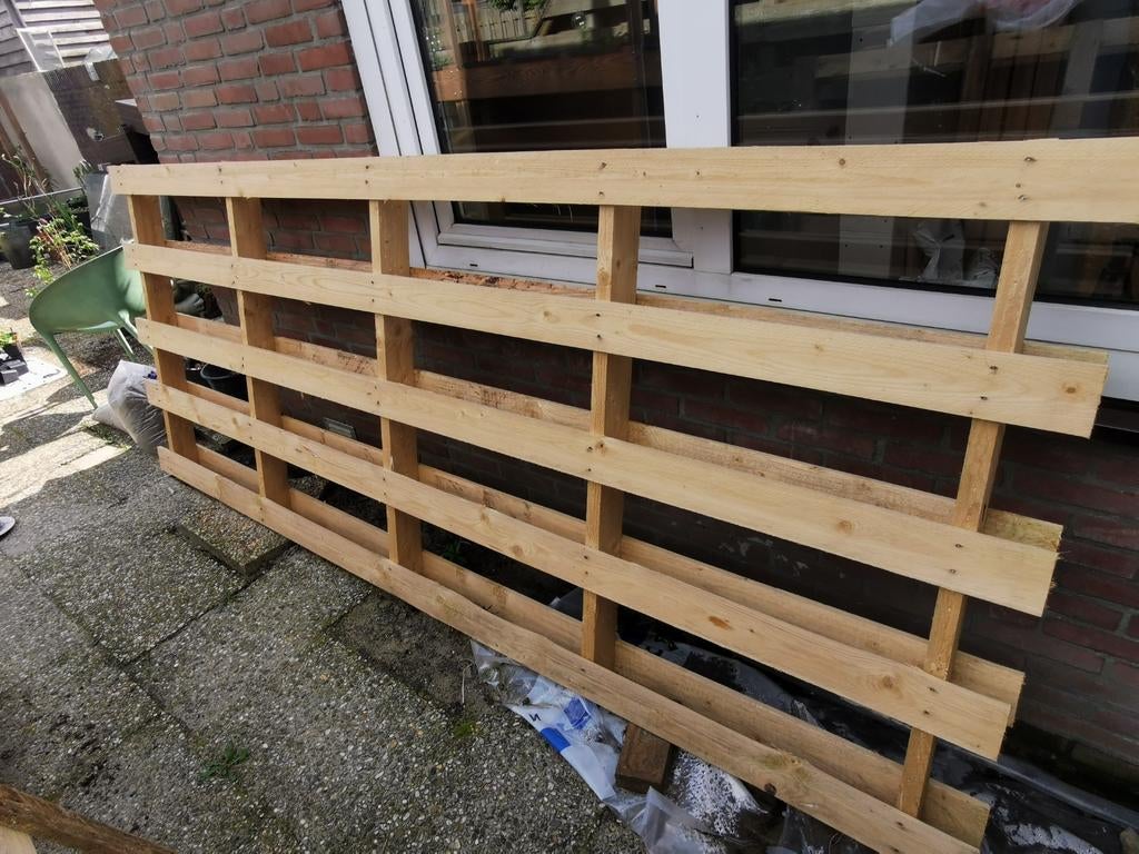 Bouwmaat pallet 120x300 cm, Ophalen, 250 tot 300 cm, 50 mm of meer, Overige houtsoorten