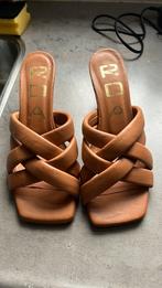 Roberto d'Angelo (RDA) Muiltjes Cognac Leer - Maat 38 - Zgan, Bruin, Zo goed als nieuw, Sandalen of Muiltjes, Ophalen of Verzenden