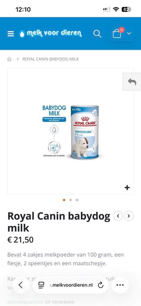 NIEUW Royal canin puppy melk, Dieren en Toebehoren, Dierenvoeding, Ophalen of Verzenden, Hond