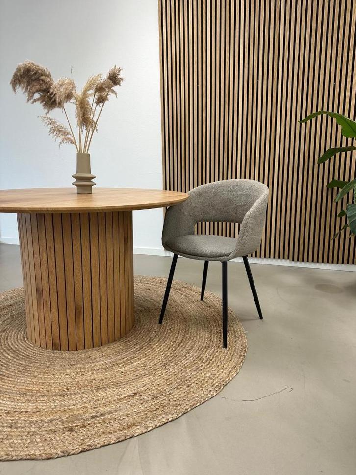 Kick Dean Eetkamerstoel Taupe - Set van 6 - Nieuw in doos, Huis en Inrichting, Stoelen, Nieuw, Vijf, Zes of meer stoelen, Stof