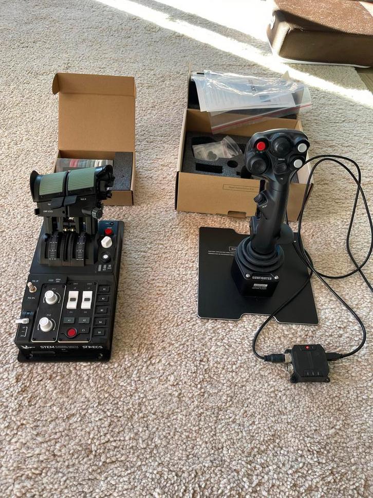 VKB Gunfighter IV 'Modern Combat Edition' Ultimate + STECS, Computers en Software, Joysticks, Zo goed als nieuw, Ophalen