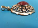 Gouden hanger met carneool                              G126, Gebruikt, ., Ophalen of Verzenden, .