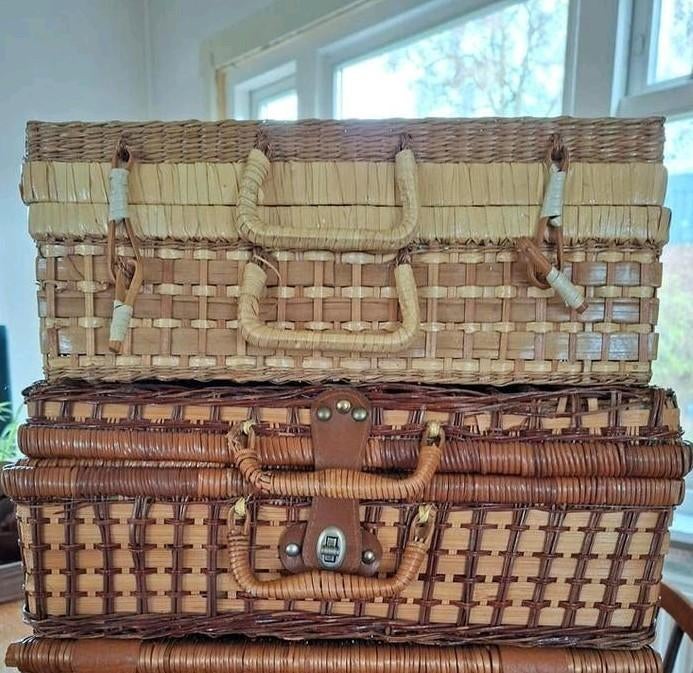 Rieten koffers, Huis en Inrichting, Ophalen, Overige materialen, Minder dan 50 cm, 50 tot 100 cm