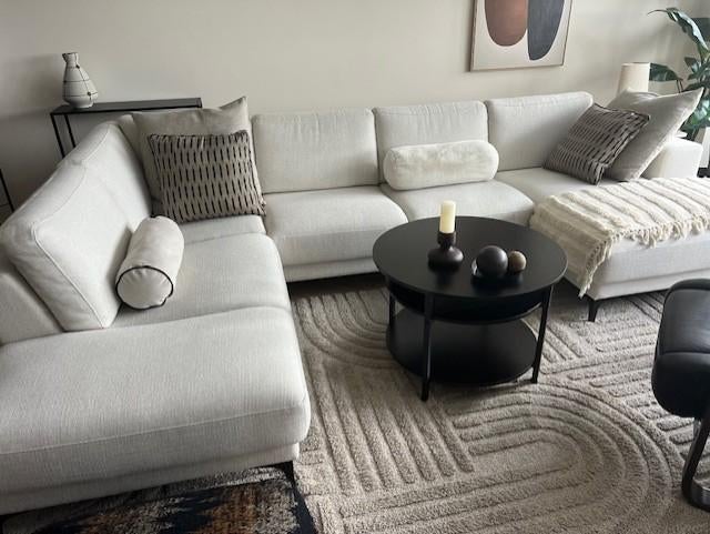 Eijerkamp collectie Ella u-bank/hoekbank rechts beige, Huis en Inrichting, Banken | Bankstellen, Ophalen, Gebruikt, Vierpersoons of meer