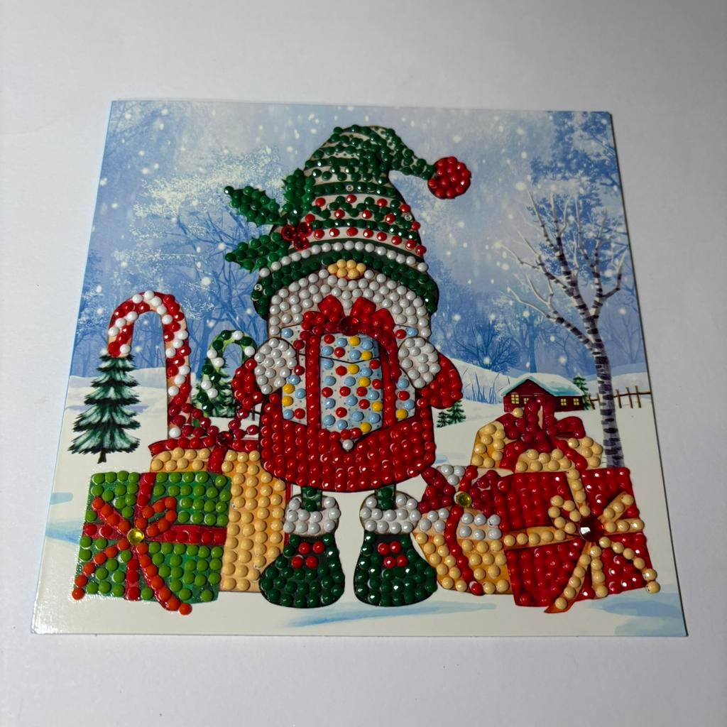 Diamond painting kerstkaart gnome, Ophalen of Verzenden, Zo goed als nieuw, Kerst
