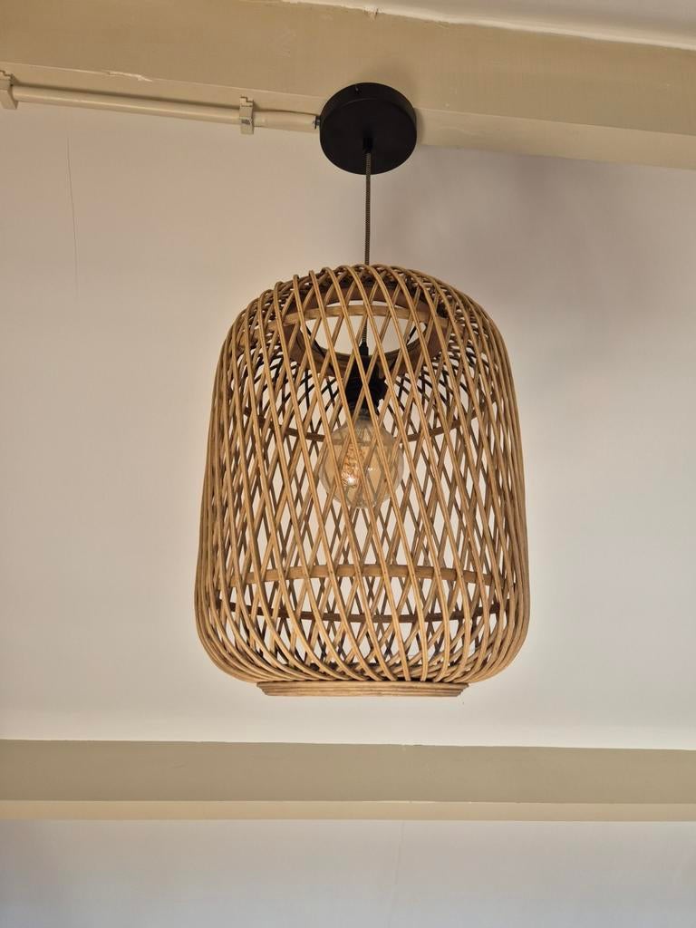 CHERICONI hanglamp met rotan kap, Huis en Inrichting, Lampen | Hanglampen, Ophalen