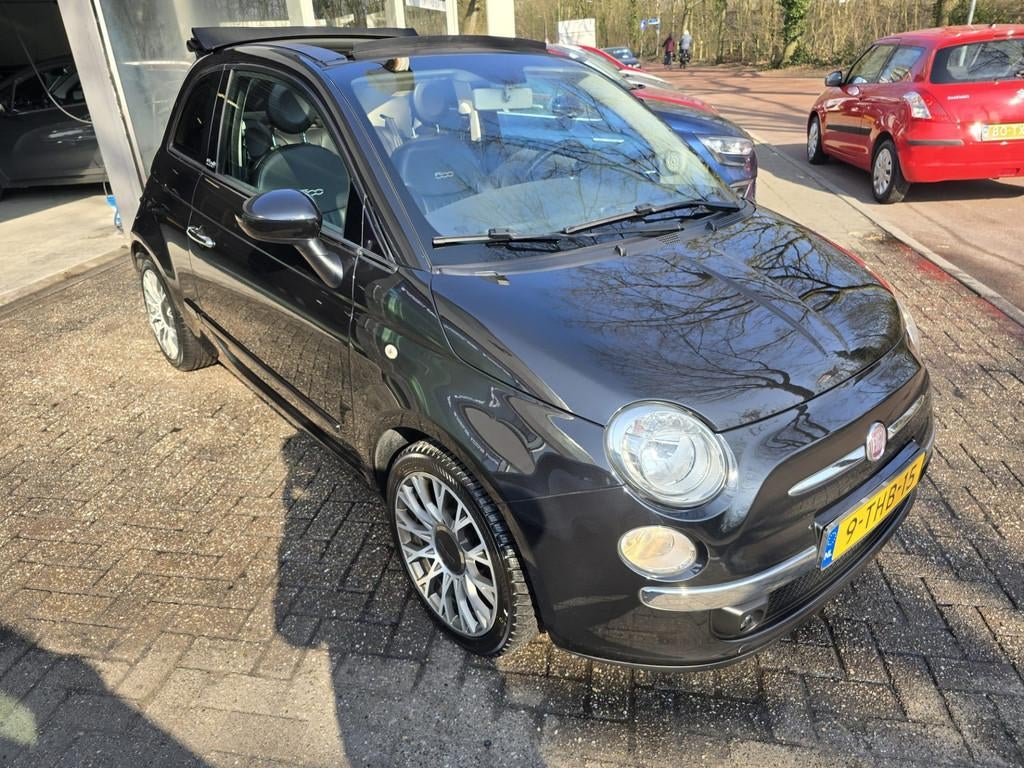 Fiat 500 C 0.9 TwinAir Lounge | 12MND GARANTIE | AIRCO | ELE, Auto's, Fiat, 86 pk, Gebruikt, Cabriolet, Zwart